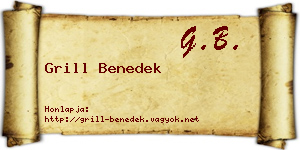 Grill Benedek névjegykártya