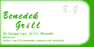 benedek grill business card